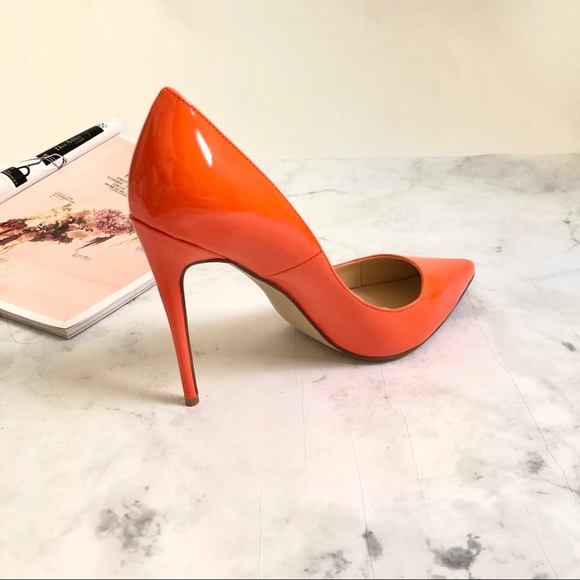 SOLD❤️ Size 9.5 Bright Orange Pump High Heel - Picture 2 of 7